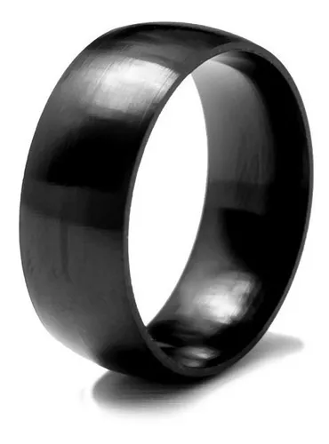 gastar Inmundicia Religioso Anillo Acero Inoxidable Titanio Negro Hombre Mujer