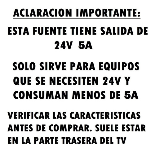 Fuente Switching 24v 4a Tv Led Lcd Audinac Tonomac Ken Brown Transformador 220v