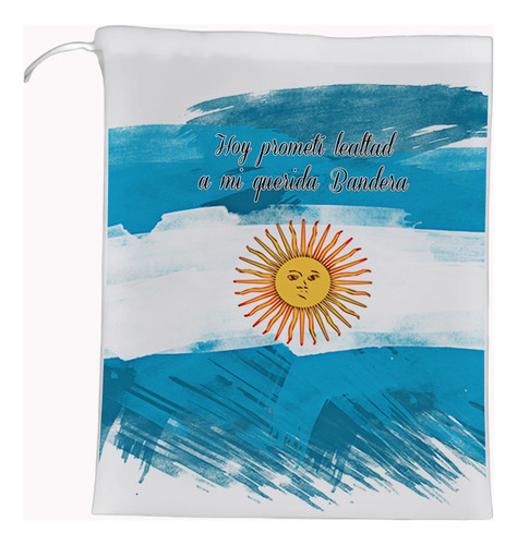 Bolsita Tela Jura Bandera Lealtad Promesa 15x20cm - 50 Unid Blanco Personalizado