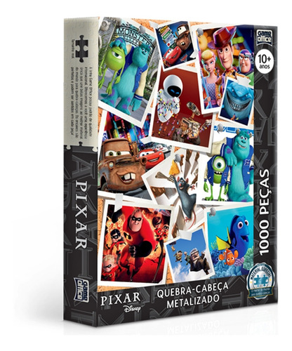 Quebra Cabeça Puzzle Pixar Metalizado 1000 Peças Game Office