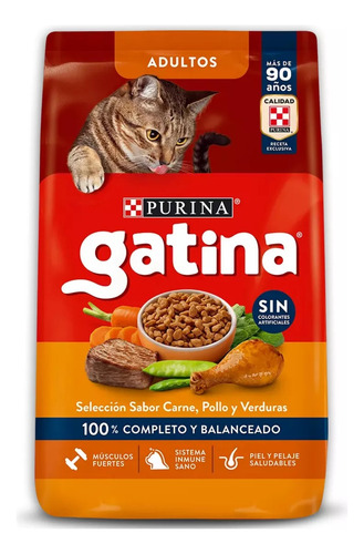 Gatina Purina Croquetas Para Gato Adulto Sabor Pollo 15kg