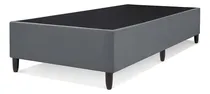 Comprar Base Cama Box Cinza Reforçado Solteiro Camurça Veludo Resistente 188x88cm Megalarstore