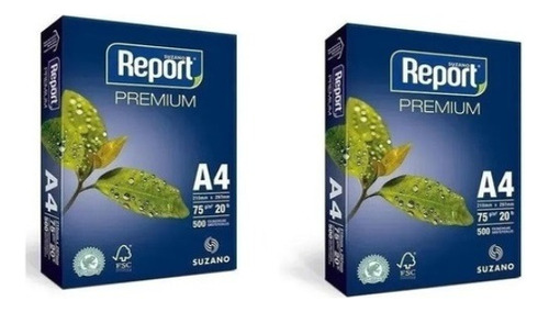 2 Pacotes Papel Sulfite Report Premium A4 - 75g - Branco