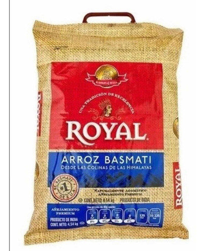 Arroz Basmati Royal Autentico 100% Importado Bolsa 4.5 Kg