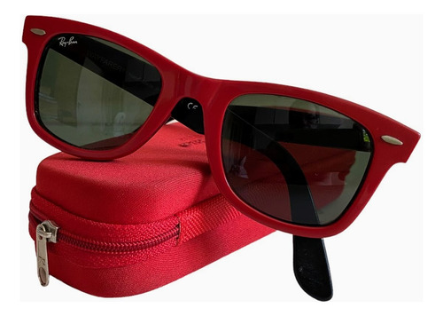 Óculos De Sol Ray-ban - Modelo Clássico Wayfarer Vermelho