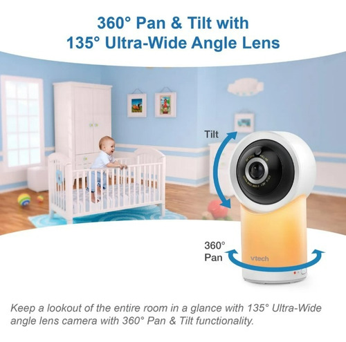 Babá Eletrônica Vtech Rm5764hd 7 Wi-fi 1080p 360° Branco