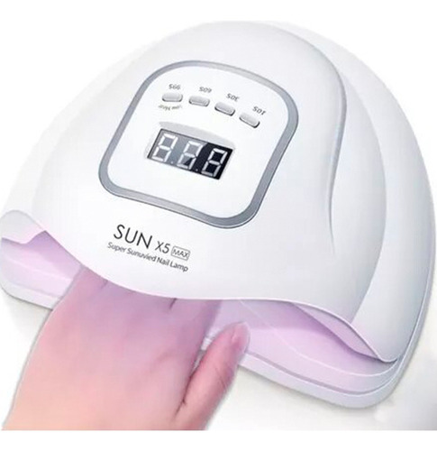 Cabine de secador de unhas com gel LED UV Sun X5 Max 120w, semi branca
