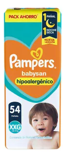 Pañales Pampers BabySan XXG por 54 unidades