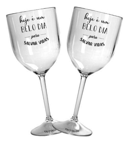 Kit 2 Taças Vinho Acrílico Personalizadas Enfermagem