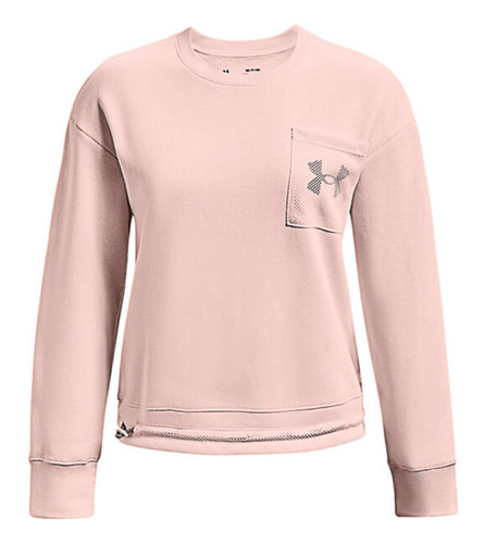 Buzo Under Armour Rival Fleece Mesh Crew Rosado