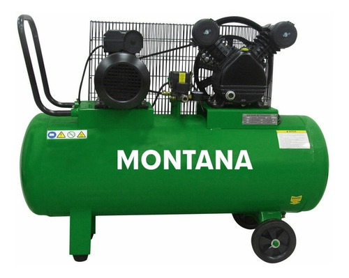 Compresor A Correa Montana - 100 Litros Color Verde