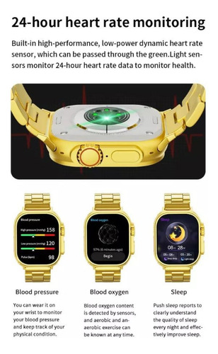 Relógios Smartwatch Feminino Gold Luxo + Pulseiras Brinde Nf
