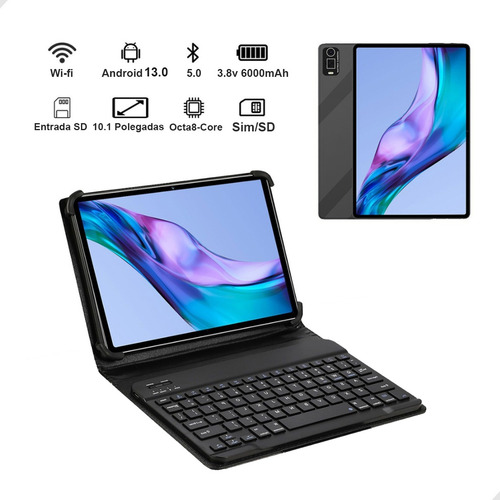 Tablet Touch + Teclado Capa 6gb+128gb Easytech
