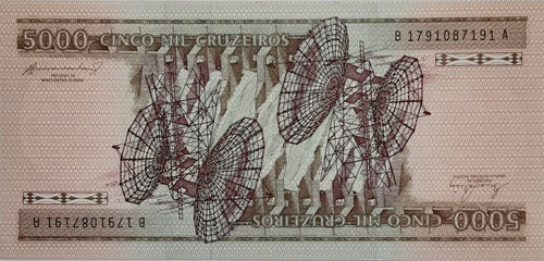 Cédula Fe C168 5.000 Cruzeiros 1984 Brasil (Usado)
