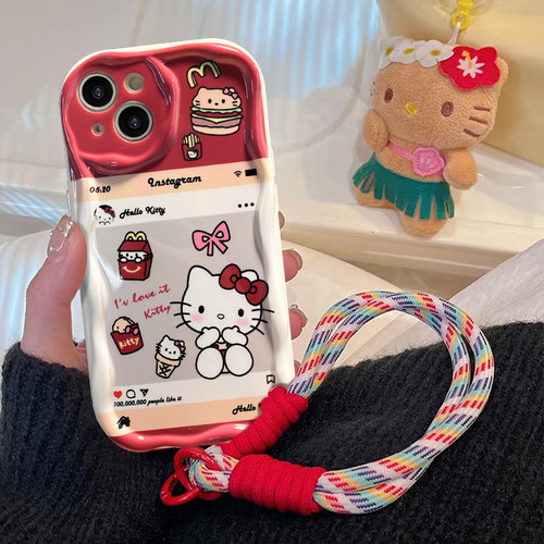 Funda Para iPhone 15 Pro 14/13, Bonito Cordón Con Forma De Gato Con Dibujos Animados 11/12