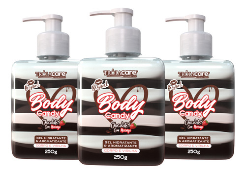 Body Candy Aromatizante Beijável P/ Virilha Chocolate Tróia Sabor Chocolate Com Morango