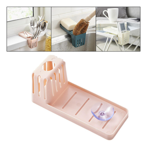 2 Fregadero Soporte Rosa Claro-1 Rosa Claro-1 16cmx6.5cmx7cm