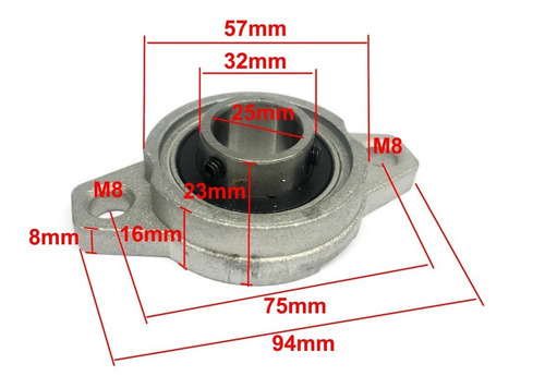 Imagem 2 de 3 de 4 Peças Mancal Com Rolamento Para Eixo 25mm Kfl005