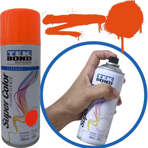 Tinta Spray Super Color Fluorescente Tekbond - Várias Cores.