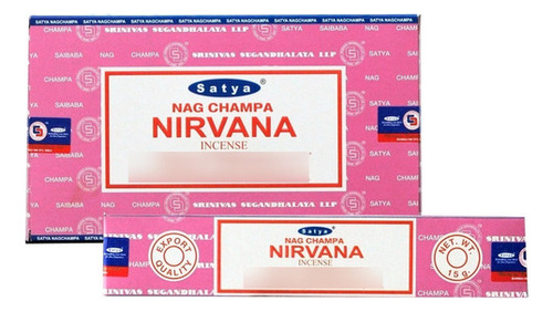 Sahumerios Satya Nag Champa - 12 Unidades Fragancia Nirvana