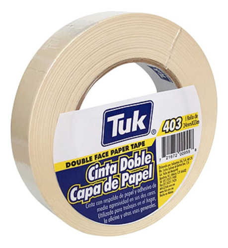 Cinta Doble Capa Papel Tuk 403 De 24x33 Color Beige