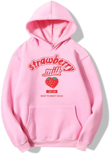 Imagen 1 de 1 de Buzo Strawberry Milk Cute Kawaii Aesthetic Canguro