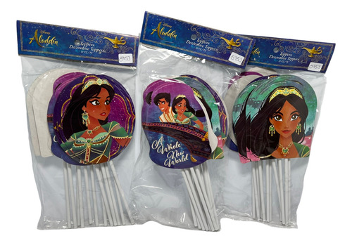 36 Toppers Decoracion Jazmine Aladdin Fiesta Centro Mesa Pas