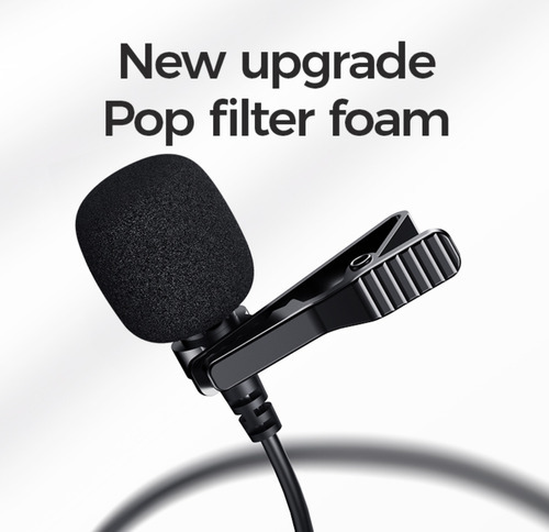 Micrófono Joyroom Condensador Lavalier De Solapa Con Clip 3.5mm Para Celular Y Pc