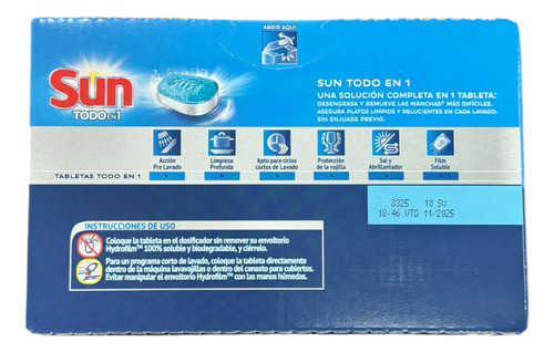 Tabletas Sun Maquina Lavavajillas X 20 Uni