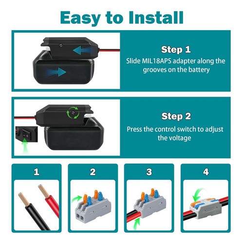 , Convertidor Reductor De 18 V A 12 V Para Batería De 18 V,