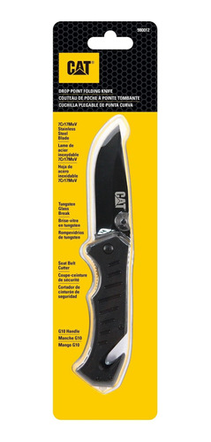 Cuchillo Navaja Plegable Cat 980012 Punta Curva Con Rotura D