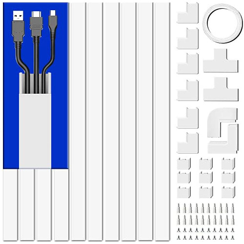 Organizador De Cables Tipo Canaleta Color Blanco Polivinilo