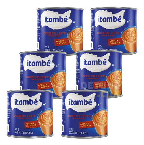 Kit 6 Latas Doce De Leite Itambé Tradicional 800g Cada