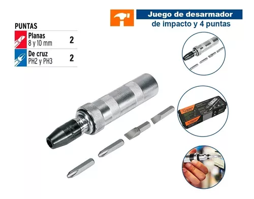 Desarmador de impacto con 4 puntas de acero S2 3/8 , Expert