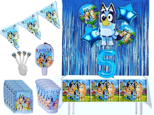 Kit Decoración Bluey X12 Cortina + Vela Decoracion Full