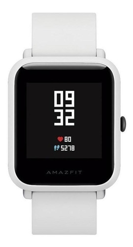 Smartwatch Amazfit Basic Bip S 1.28" caja de  policarbonato  white rock, malla  blanca de  silicona A1821