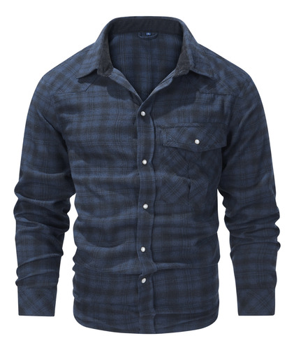 Camisa De Franela Vintage Con Botones De Perlas Estilo Weste