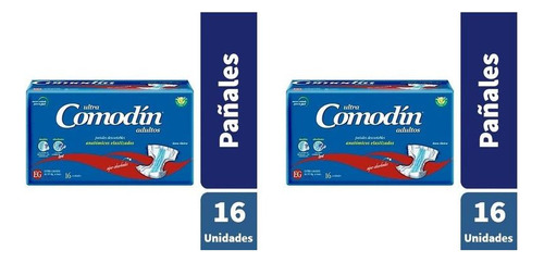 Pack X2 Pañales Descartables Elastizados Eg Gel Comodin 16 U