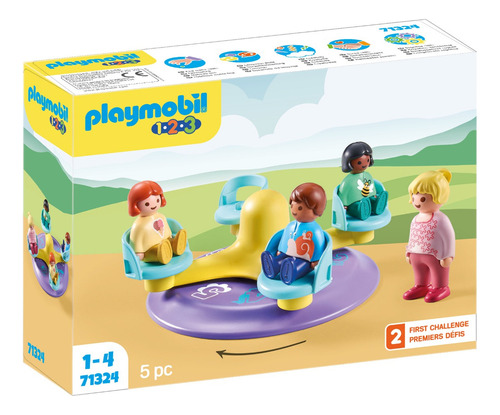 Figura Armable Playmobil 1.2.3 Carrusel 5 Piezas 1