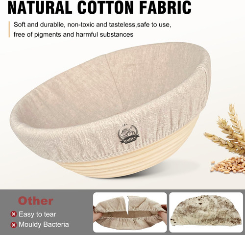 Forro De Tela Para Cesta De Pan Walfos, 10 In, 6 Paquetes