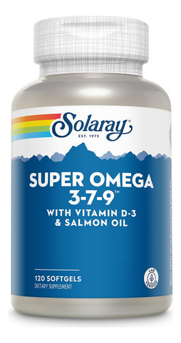 Suplemento Solaray Super Omega 3 7 9 120 Cápsulas Blandas