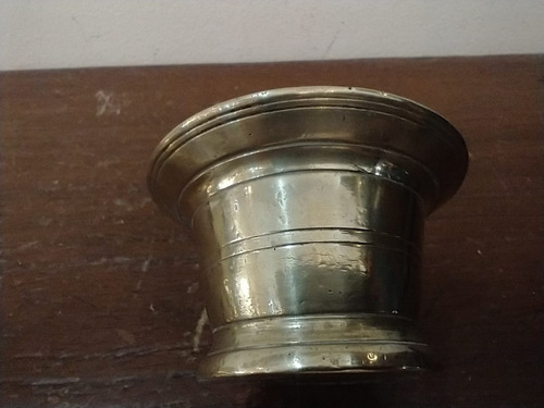 Antiguo Mortero Miniatura Con Pilón De Bronce