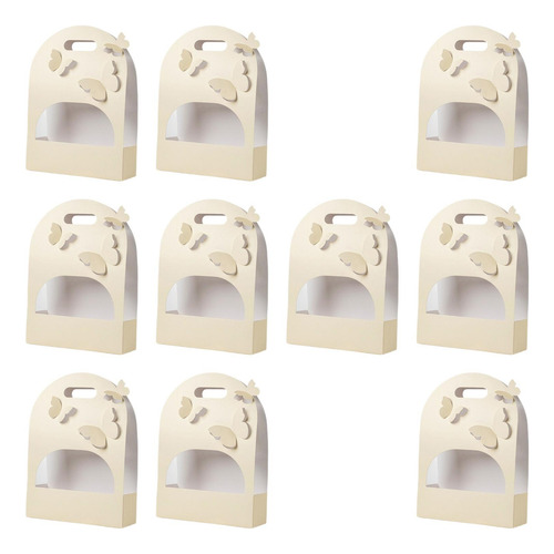 10 Piezas Caja De Flores De Mariposa 3d, Amarillo Cremoso