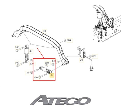 Amortecedor Lateral Cabine Axor 2540 2544 2640 2644 2826