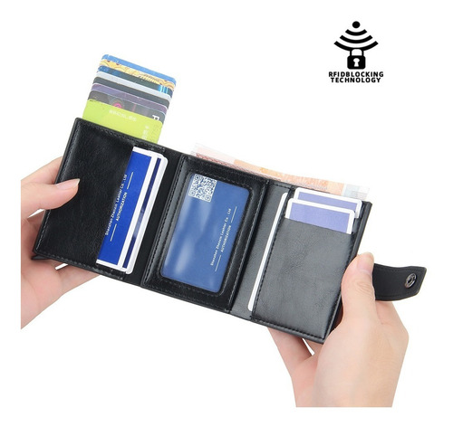 Imagen 6 de 7 de Cartera De Cuero Con Tarjetero Para Hombre Proteccion Rfid