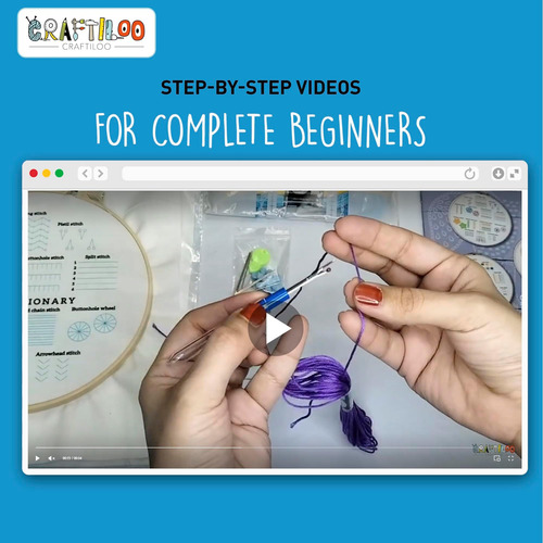 Kit De Bordado Prático Craftiloo Para Aprender Pontos Para I