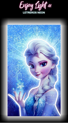 Cuadro Neon Con Resina Epoxica Elsa Frozen