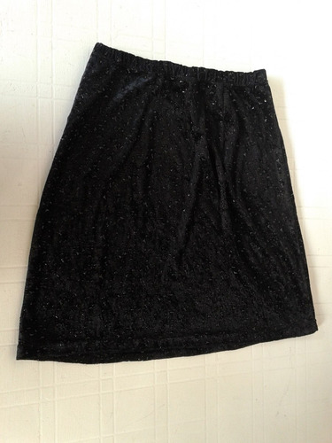 Pollera De Plush Con Brillos Manteca Talle 1