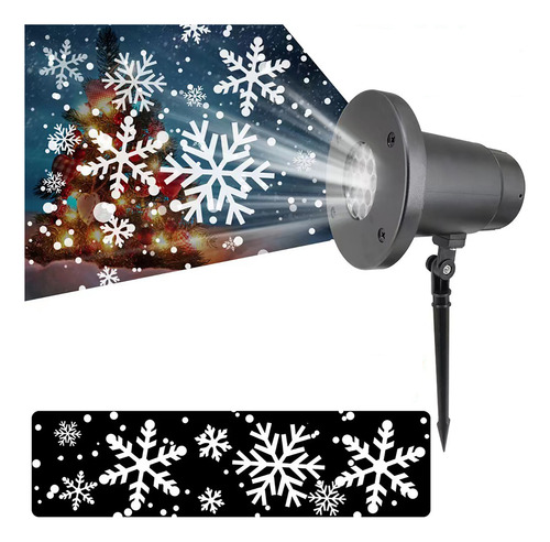 Luces De Proyector De Copo De Nieve Lámpara Decoración Navid