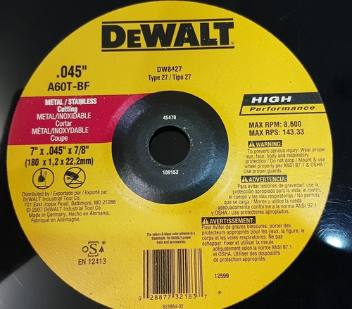  Disco Corte Dewalt Extrafino 7